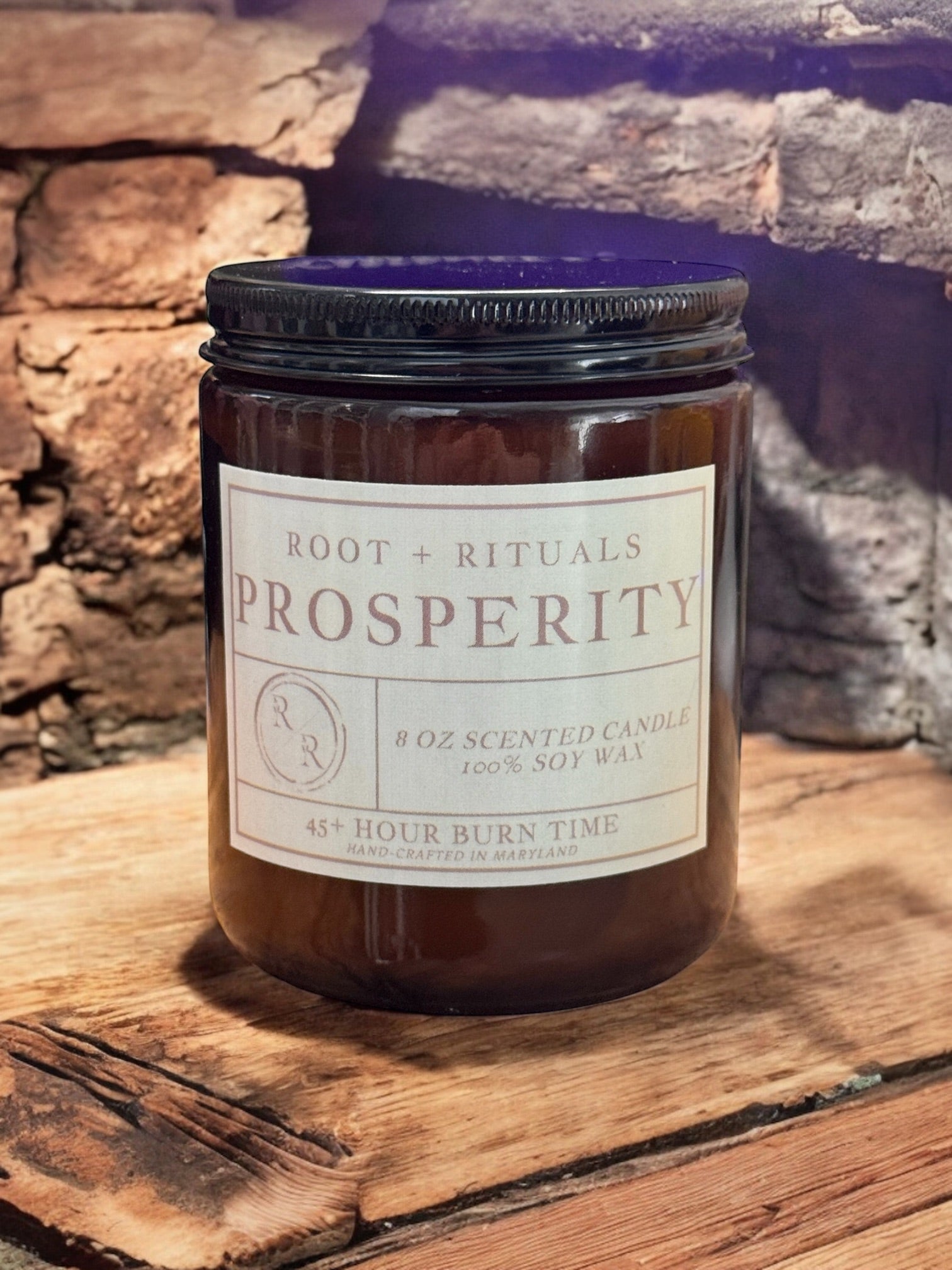 PROSPERITY: Amber Glass Candle