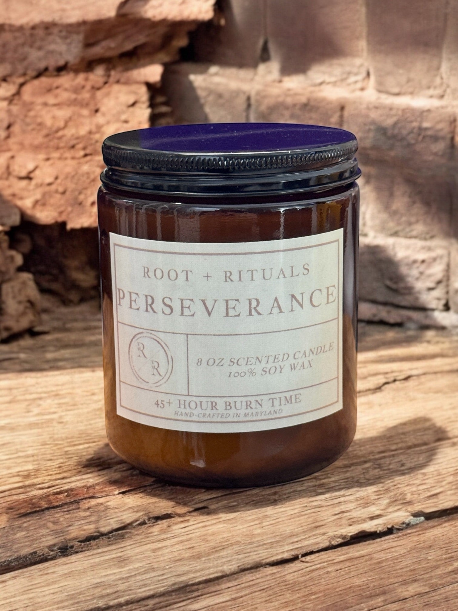 PERSEVERANCE: Amber Glass Candle