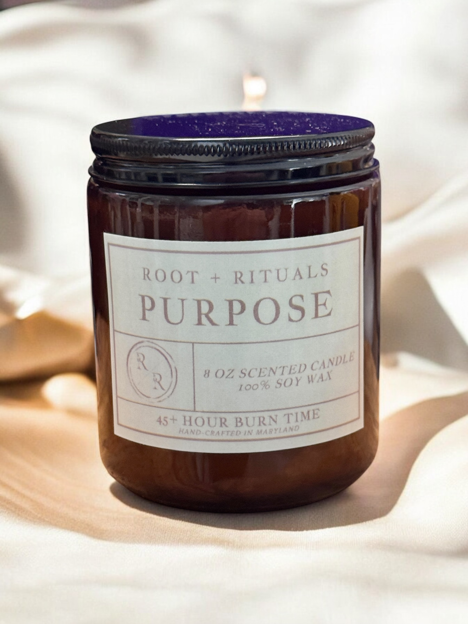 PURPOSE: Amber Glass Candle